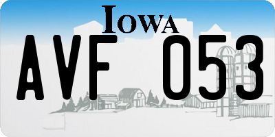 IA license plate AVF053