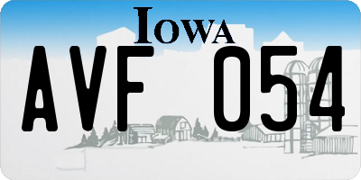 IA license plate AVF054