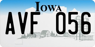 IA license plate AVF056