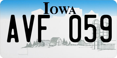 IA license plate AVF059