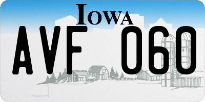 IA license plate AVF060