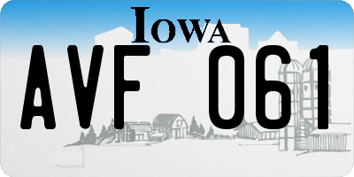 IA license plate AVF061