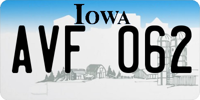 IA license plate AVF062