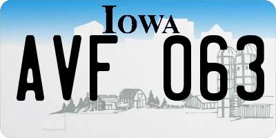 IA license plate AVF063