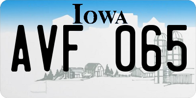IA license plate AVF065