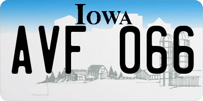 IA license plate AVF066