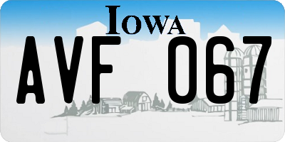 IA license plate AVF067
