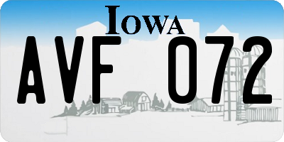 IA license plate AVF072