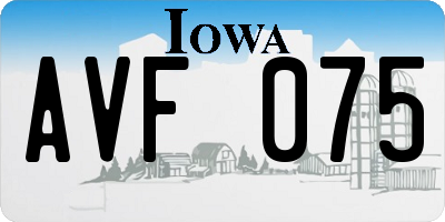IA license plate AVF075