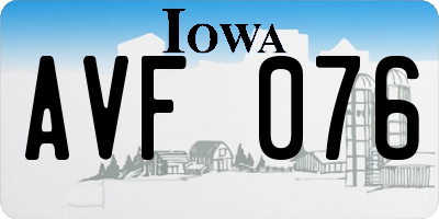 IA license plate AVF076