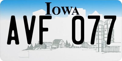 IA license plate AVF077
