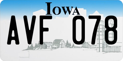 IA license plate AVF078