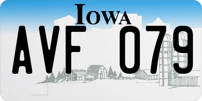 IA license plate AVF079
