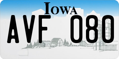 IA license plate AVF080