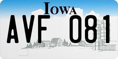 IA license plate AVF081