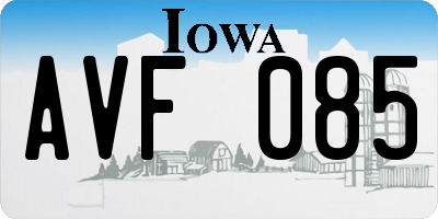 IA license plate AVF085