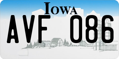 IA license plate AVF086