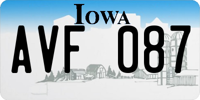 IA license plate AVF087