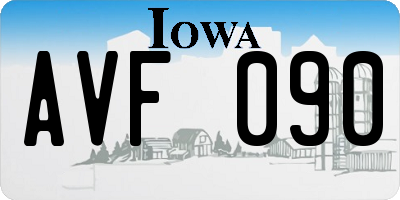 IA license plate AVF090