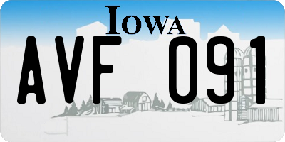 IA license plate AVF091