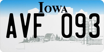 IA license plate AVF093