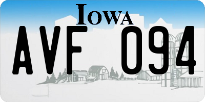 IA license plate AVF094