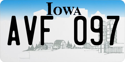 IA license plate AVF097