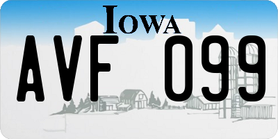 IA license plate AVF099