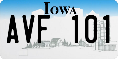 IA license plate AVF101