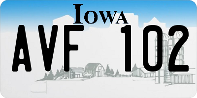 IA license plate AVF102
