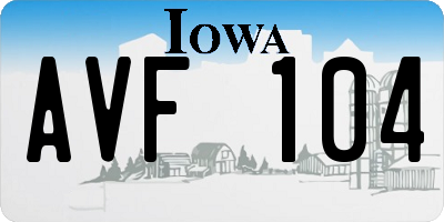 IA license plate AVF104