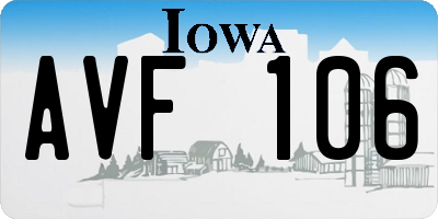 IA license plate AVF106