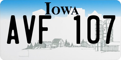 IA license plate AVF107