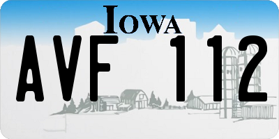 IA license plate AVF112