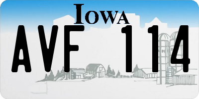 IA license plate AVF114