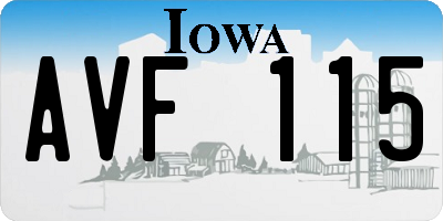 IA license plate AVF115