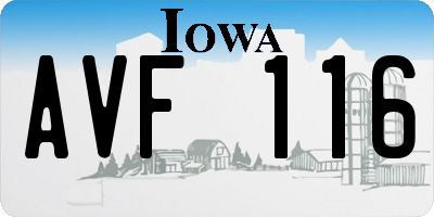 IA license plate AVF116
