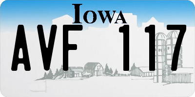 IA license plate AVF117