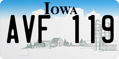 IA license plate AVF119