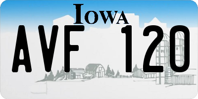 IA license plate AVF120