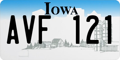IA license plate AVF121