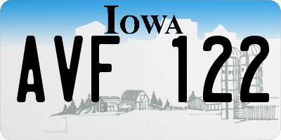 IA license plate AVF122