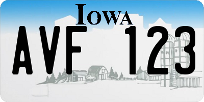 IA license plate AVF123