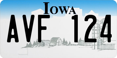 IA license plate AVF124