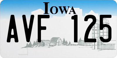 IA license plate AVF125