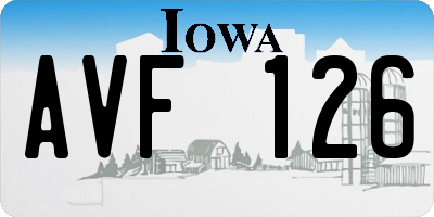 IA license plate AVF126