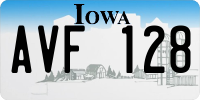 IA license plate AVF128
