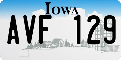 IA license plate AVF129