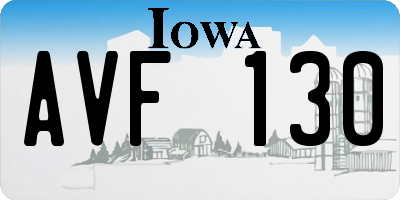 IA license plate AVF130