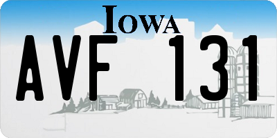 IA license plate AVF131